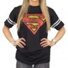 Kids Republic Superman Distressed Logo With Striped Sleeves T-shirt