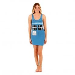 Mighty Fine Dresses / Leggings TARDIS Police Box Costume Tank Dress