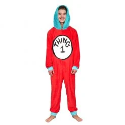 MJC Thing 1 To 6 Interchangeable Patches Adult Union Suit Pajamas / Underwear