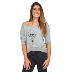 Fifth Sun Tweety Bird Chick With Brains Cropped Sweatshirt