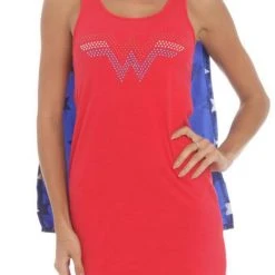 Underboss Wonder Woman Nailhead Logo Sleep Tank With Cape