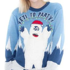 Costume Agent Sweaters & Sweatshirts Yeti To Party Light Up Ugly Christmas Sweater