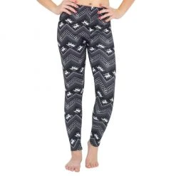 True Rock Ugly REINDEER Pattern BLACK Christmas Leggings