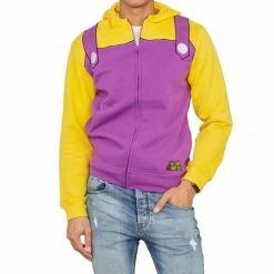 Fifth Sun GAMES Wario Adult Costume Zip Up Hoodie Sweatshirt