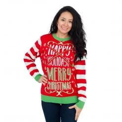 Costume Agent Women's Happy Holidays Merry Ugly Christmas Sweater