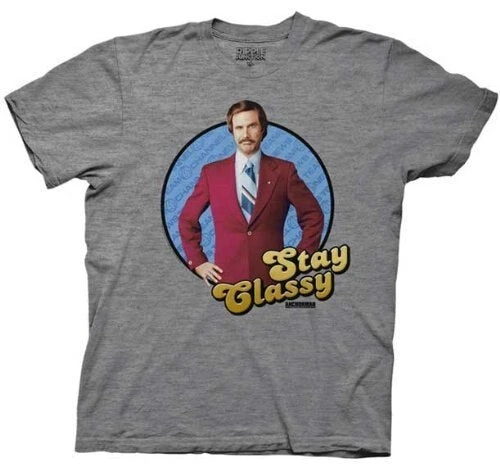 Ripple Junction Ron Burgundy Stay Classy T-Shirt Men's Shirts 1 Ripple Junction Ron Burgundy Stay Classy T-Shirt Men's Shirts