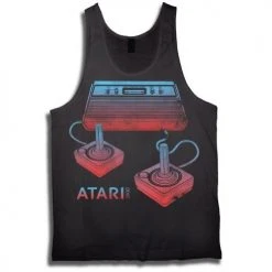 Ripple Junction Atari Video Game Console And Joysticks Adult Black Tank Top Tank Tops