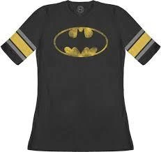 Bioworld Shirts / Tops Batman Distressed Logo Raglan Hockey T-Shirt