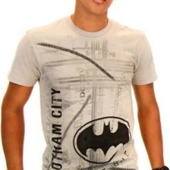 Trevco Batman Let It Rain Silver Mens T-Shirt