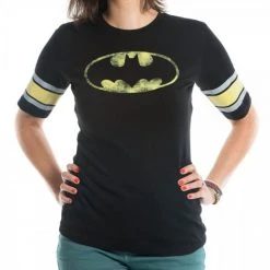 Bioworld Shirts / Tops Batman Distressed Logo Raglan Hockey T-Shirt