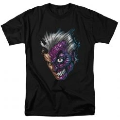 Trevco Batman Two-Face 2-Face Just Face Black Adult T-shirt Tee Shirts / Tops