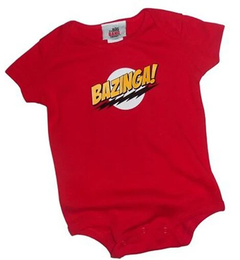 Ripple Junction The Big Bang Theory Bazinga! Red Baby Infant Romper Onesie 1 Ripple Junction The Big Bang Theory Bazinga! Red Baby Infant Romper Onesie