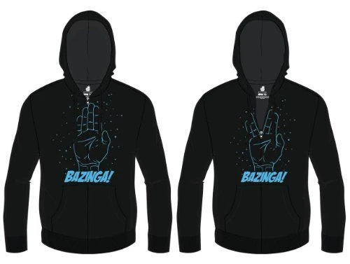 Ripple Junction Bazinga Spock Hand Adult Black Zip Up Hoodie Sweatshirt 1 Ripple Junction Bazinga Spock Hand Adult Black Zip Up Hoodie Sweatshirt