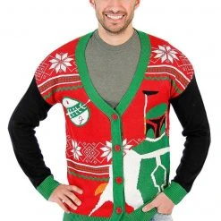 Junk Food Boba Fett Ugly Christmas Cardigan Sweater