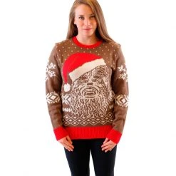Junk Food Chewbacca Big Face With Santa Hat Ugly Christmas Sweater Sweaters & Sweatshirts
