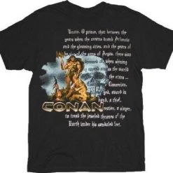American Classics Conan The Barbarian Silver Text Skull T-Shirt