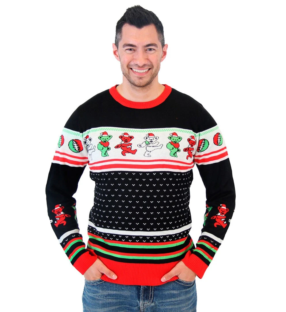 Mighty Fine Sweaters & Sweatshirts Grateful Dead Dancing Bears Ugly Christmas Sweater 1 Mighty Fine Sweaters & Sweatshirts Grateful Dead Dancing Bears Ugly Christmas Sweater