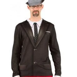 Faux Real Mens Faux 1960's Suit Long Sleeve Tee