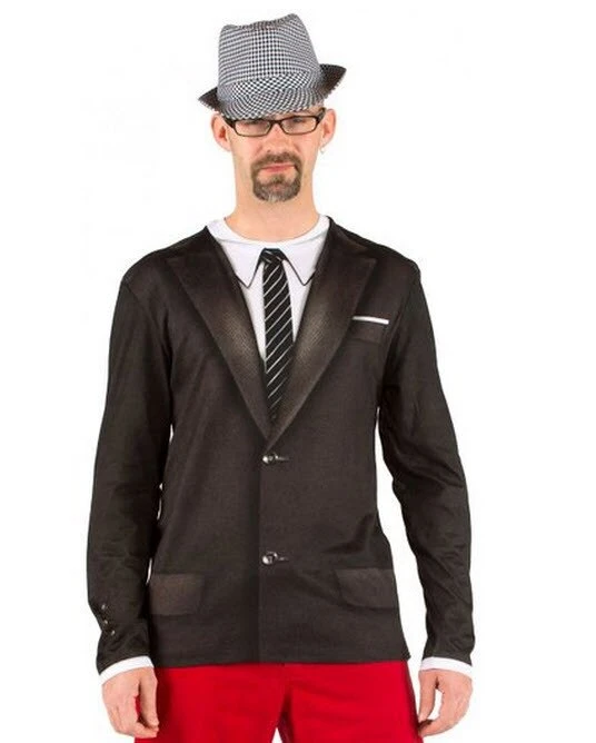 Faux Real Mens Faux 1960's Suit Long Sleeve Tee 1 Faux Real Mens Faux 1960's Suit Long Sleeve Tee