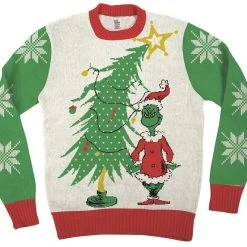 Junk Food Grinch As Santa Ugly Christmas Sweater Sweaters & Sweatshirts