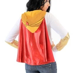 Mighty Fine I Am She Ra Juniors White Hoodie With Cape Hoodies