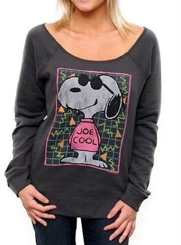 Junk Food Shirts / Tops Joe Cool Off The Shoulder Fleece Long Sleeve Sweatshirt 1 Junk Food Shirts / Tops Joe Cool Off The Shoulder Fleece Long Sleeve Sweatshirt