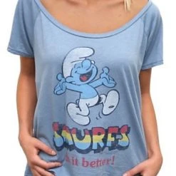 Junk Food Smurfs Do It Better Off The Shoulder Flirt Mystic T-shirt