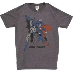 Junk Food Shirts / Tops Batman And Superman Tag Team Vintage Inspired T-Shirt