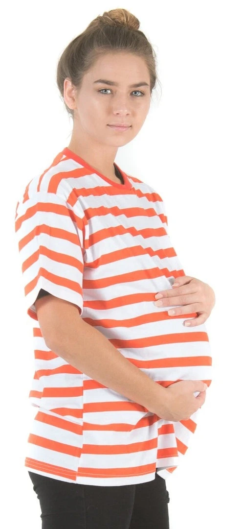 Costume Agent Juno Orange And White Pregnant Impersonation T-Shirt Shirts / Tops 1 Costume Agent Juno Orange And White Pregnant Impersonation T-Shirt Shirts / Tops