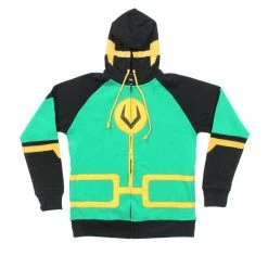 Mighty Fine Kid Loki Symbol Zip Up Costume Hoodie Sweatshirt