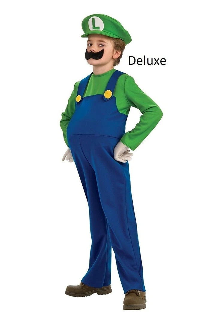 Rubies GAMES Super Mario Bros Youth Luigi Costume 1 Rubies GAMES Super Mario Bros Youth Luigi Costume
