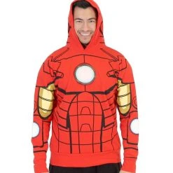 Mighty Fine I Am Iron Man LED Light Up Hoodie Sweatshirt