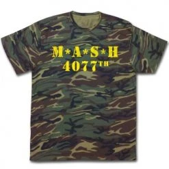 American Classics MASH 4077th Camouflage Yellow Print T-Shirt Shirts / Tops