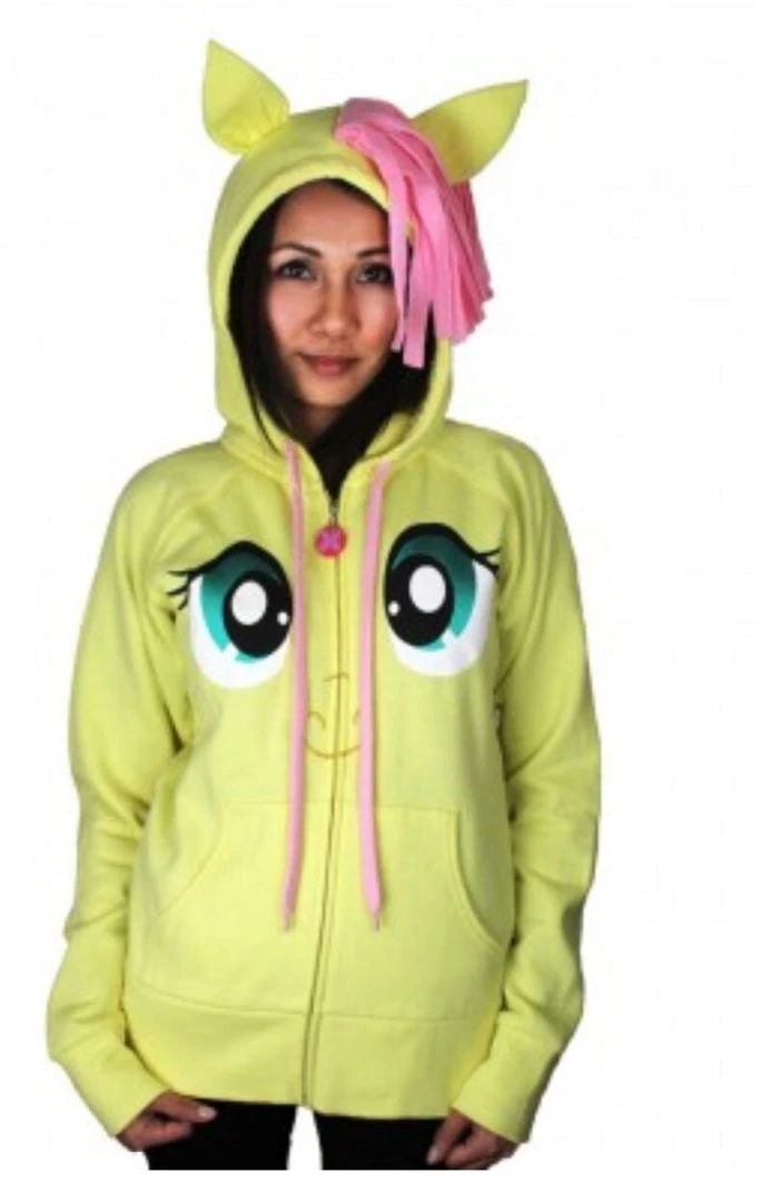 Mighty Fine Animation Fluttershy Pegasus Face Butter Yellow Hoodie With Mane And Wings 1 Mighty Fine Animation Fluttershy Pegasus Face Butter Yellow Hoodie With Mane And Wings