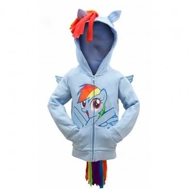 Mighty Fine Rainbow Dash Face Kids Hoodie Sweatshirt With Mane, Wings And Tail Kids / Infants 1 Mighty Fine Rainbow Dash Face Kids Hoodie Sweatshirt With Mane, Wings And Tail Kids / Infants