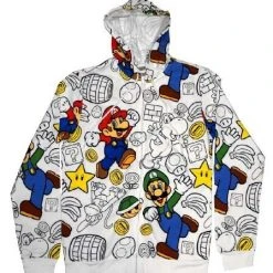 Fifth Sun Luigi Allover Mens Zip-Up Sweatshirt Hoodie