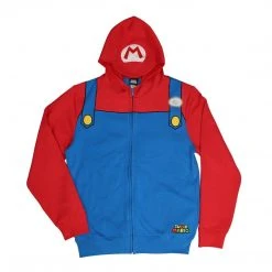 Fifth Sun Hoodies Super Mario Bros Mario Costume Zip Up Hoodie Sweatshirt
