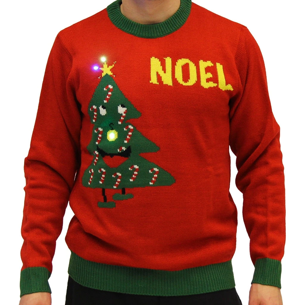 Costume Agent Noel Light Up Smiling Christmas Xmas Tree Ugly Christmas Sweater 3 Costume Agent Noel Light Up Smiling Christmas Xmas Tree Ugly Christmas Sweater