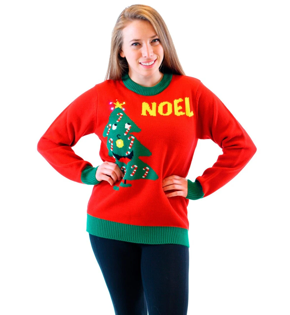Costume Agent Noel Light Up Smiling Christmas Xmas Tree Ugly Christmas Sweater 1 Costume Agent Noel Light Up Smiling Christmas Xmas Tree Ugly Christmas Sweater