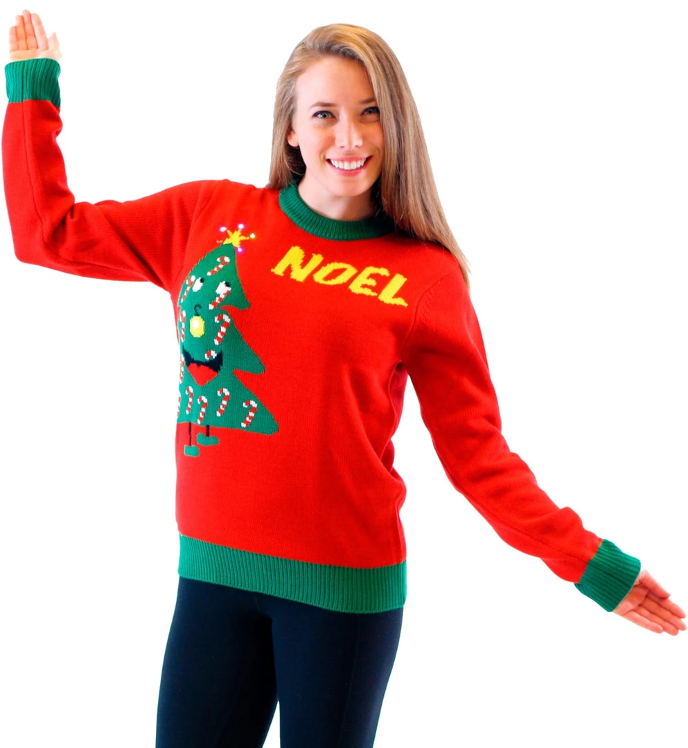 Costume Agent Noel Light Up Smiling Christmas Xmas Tree Ugly Christmas Sweater 2 Costume Agent Noel Light Up Smiling Christmas Xmas Tree Ugly Christmas Sweater