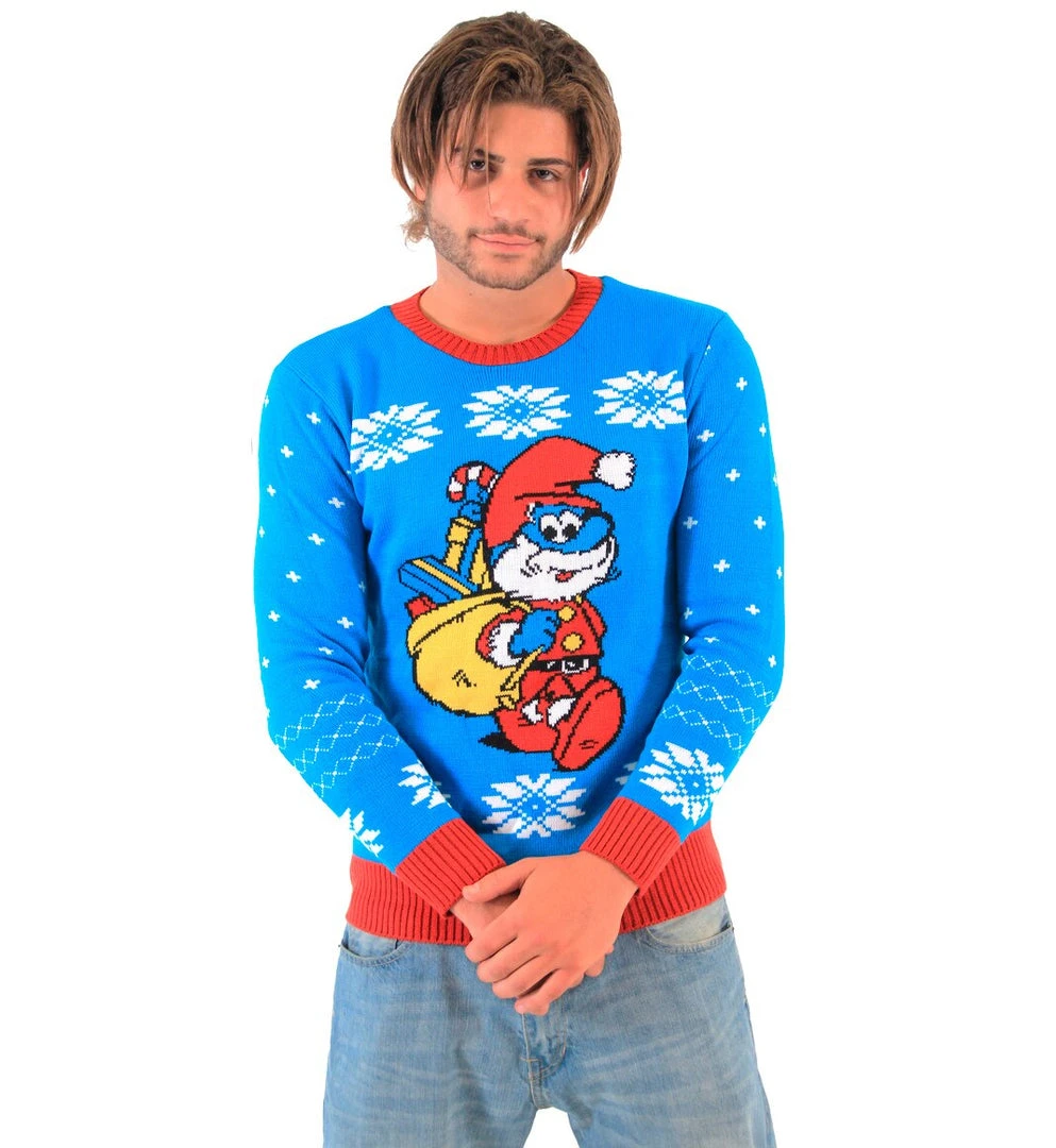 Junk Food The Smurfs Papa Smurf As Santa Ugly Christmas Sweater Sweaters & Sweatshirts 1 Junk Food The Smurfs Papa Smurf As Santa Ugly Christmas Sweater Sweaters & Sweatshirts