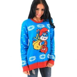 Junk Food The Smurfs Papa Smurf As Santa Ugly Christmas Sweater Sweaters & Sweatshirts