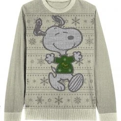 Hybrid Apparel Peanuts Snoopy Snowflake Pattern Christmas Sweater