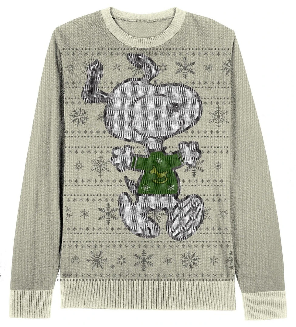 Hybrid Apparel Peanuts Snoopy Snowflake Pattern Christmas Sweater 1 Hybrid Apparel Peanuts Snoopy Snowflake Pattern Christmas Sweater