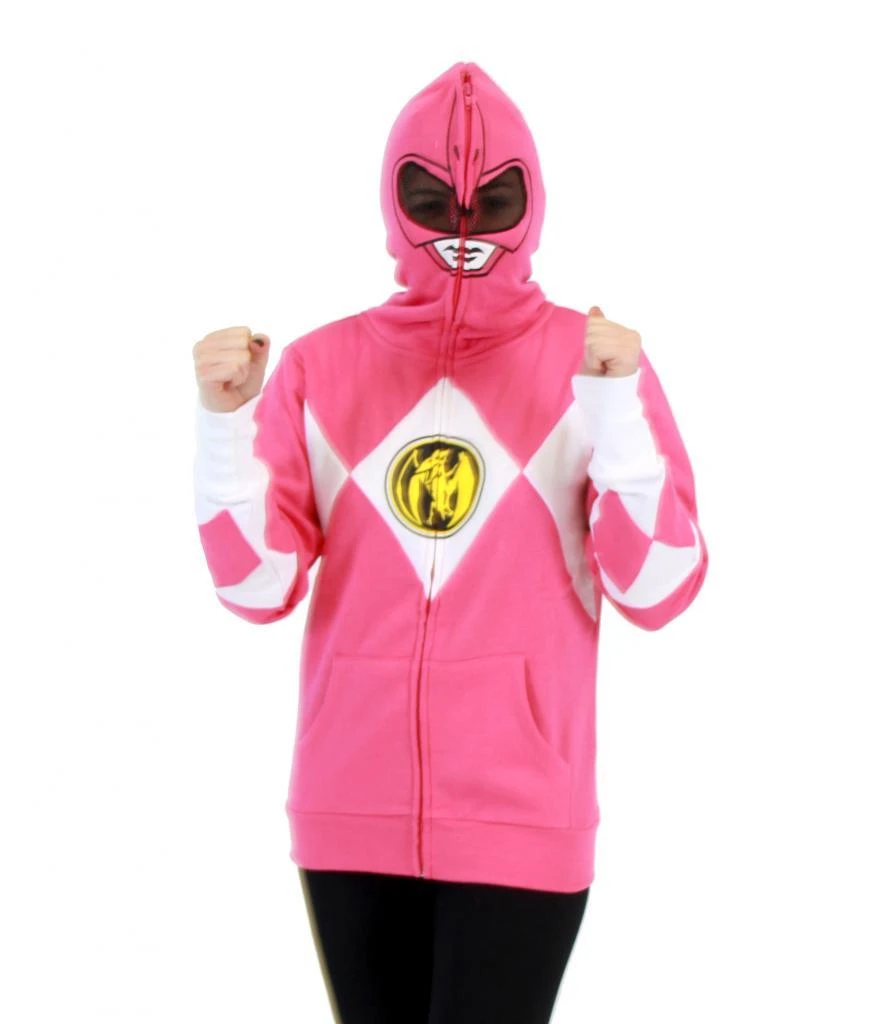 Mighty Fine Hoodies I Am Pink Ranger Full Zip Costume Hoodie Sweatshirt 1 Mighty Fine Hoodies I Am Pink Ranger Full Zip Costume Hoodie Sweatshirt