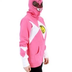 Mighty Fine Hoodies I Am Pink Ranger Full Zip Costume Hoodie Sweatshirt