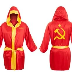 Costume Agent Red Ivan Drago Satin Robe And Short Set Robes