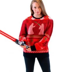 Mad Engine Star Wars Death Star Saber Showdown Ugly Christmas Xmas Sweater Sweaters & Sweatshirts