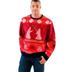 Mad Engine Star Wars Death Star Saber Showdown Ugly Christmas Xmas Sweater Sweaters & Sweatshirts