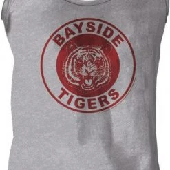American Classics Saved By The Bell Bayside Tigers Logo Heather Gray Men's Tank Top